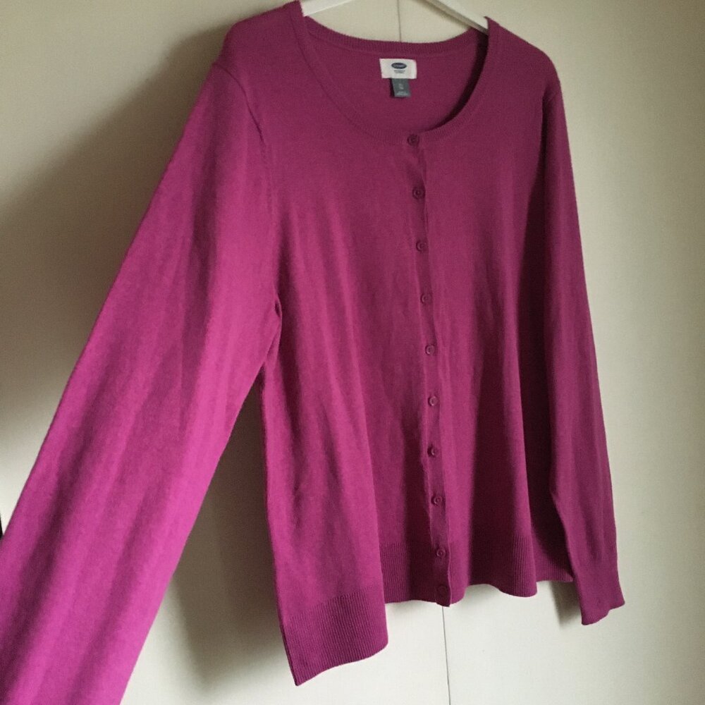 Old Navy Passion Fruit Pink Button-Front Cotton Blend Cardigan XL - Picture 5 of 14